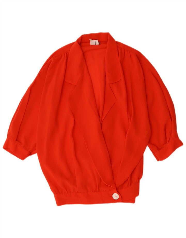 Blusa feminina Ferre manga 3/4 Reino Unido 18 XL poliéster vermelho