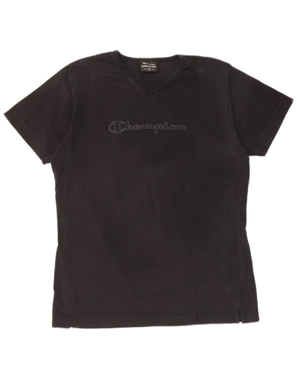 Camiseta feminina com estampa CHAMPION UK 14 algodão preto médio