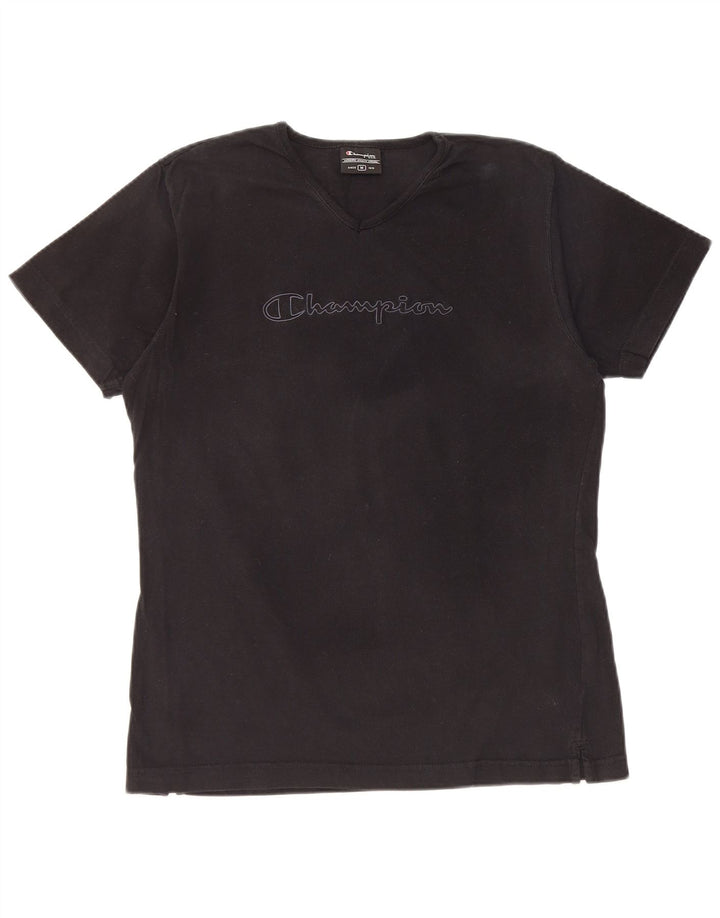 Camiseta feminina com estampa CHAMPION UK 14 algodão preto médio