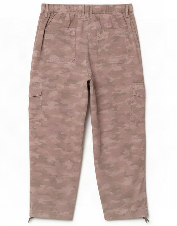 Marks & Spencer Calças cargo femininas UK 12 Médio W30 L22 Camuflagem rosa
