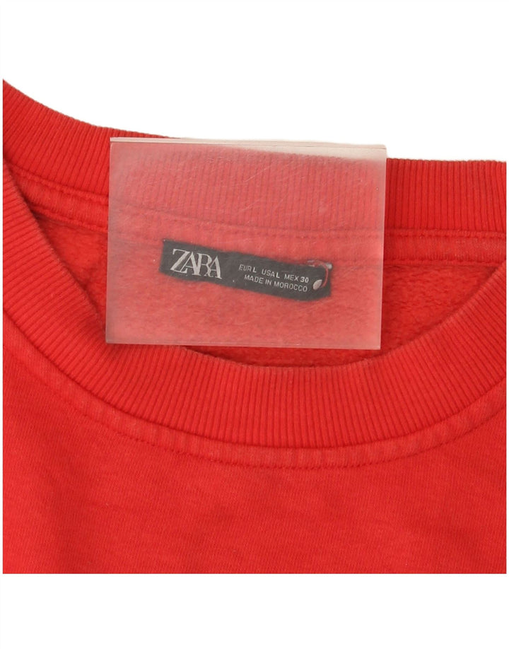 Zara moletom feminino jumper UK 16 grande vermelho