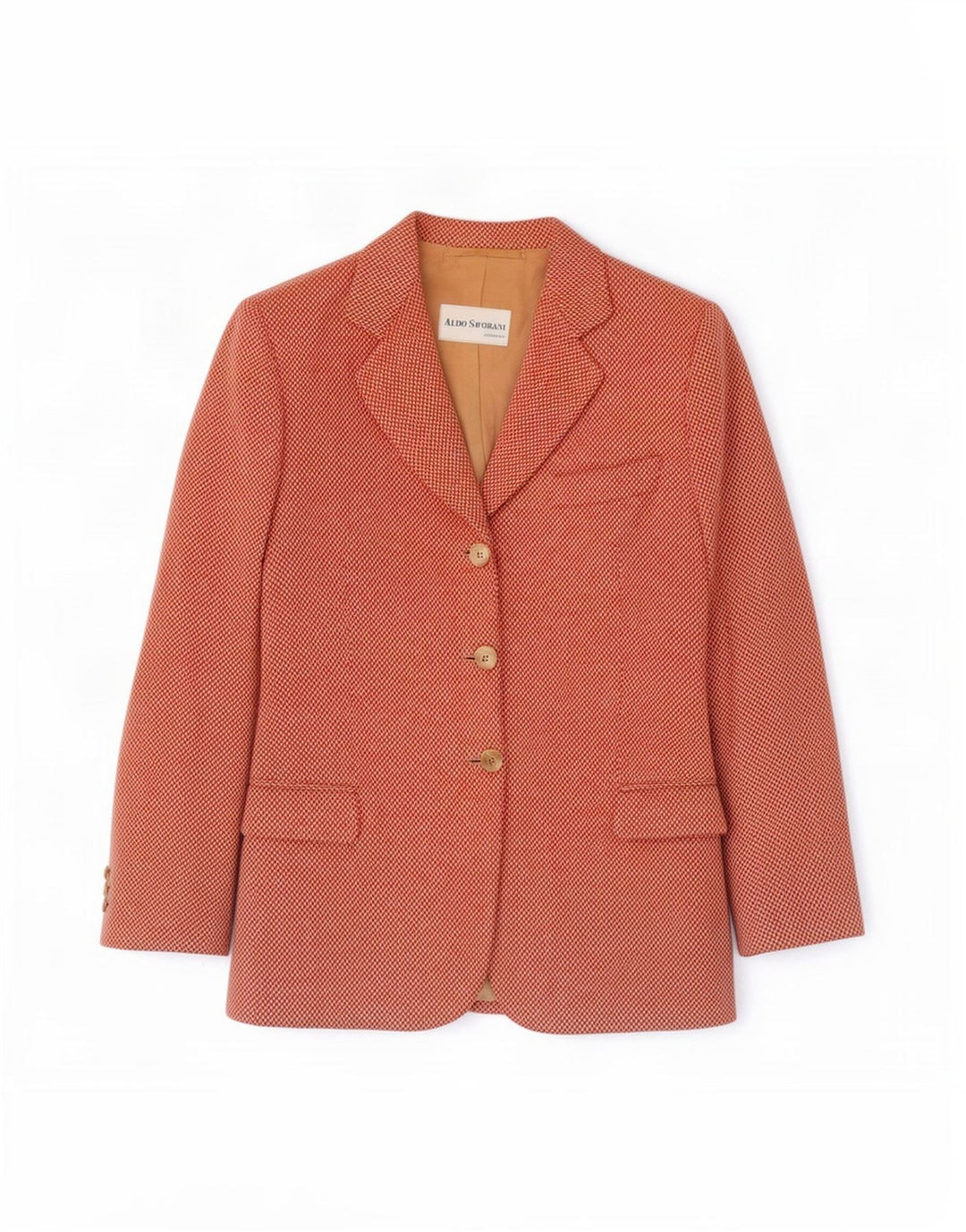 Jaqueta blazer feminina Aldo Savorani com 3 botões Reino Unido 12 espinha de peixe rosa médio