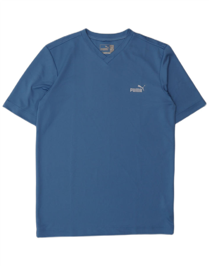 Camiseta masculina PUMA Top pequeno azul poliéster