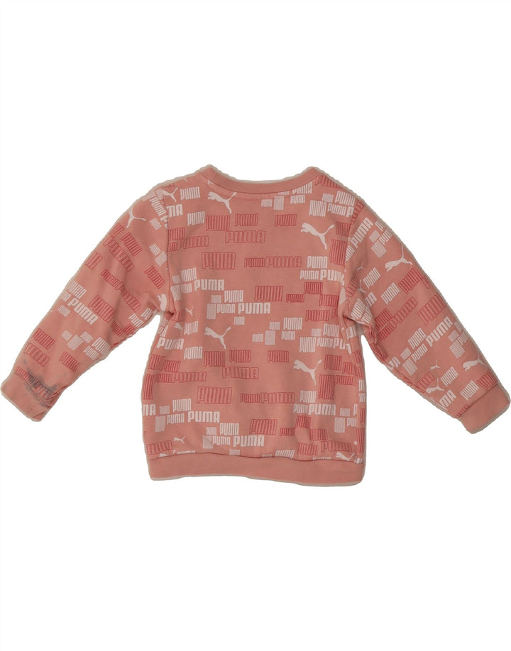 PUMA Baby Girls Graphic Sweatshirt Jumper 18-24 Months Pink Cotton Vintage Puma and Second-Hand Puma from Messina Hembry 
