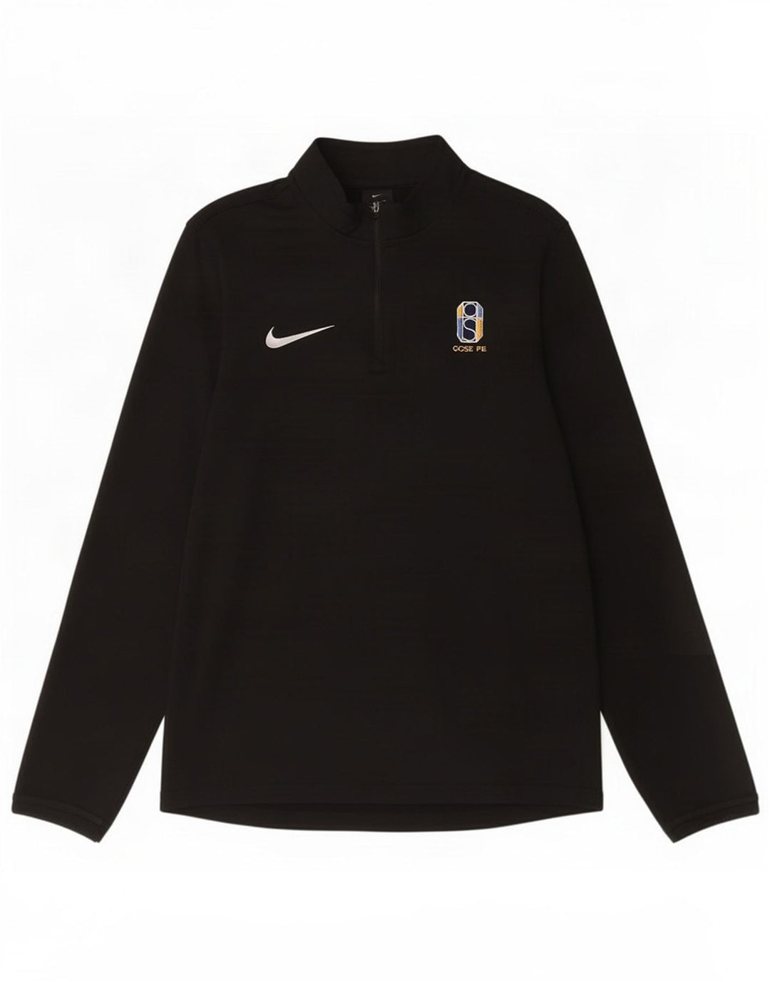 Pulôver masculino Nike com zíper e gola alta em poliéster preto pequeno