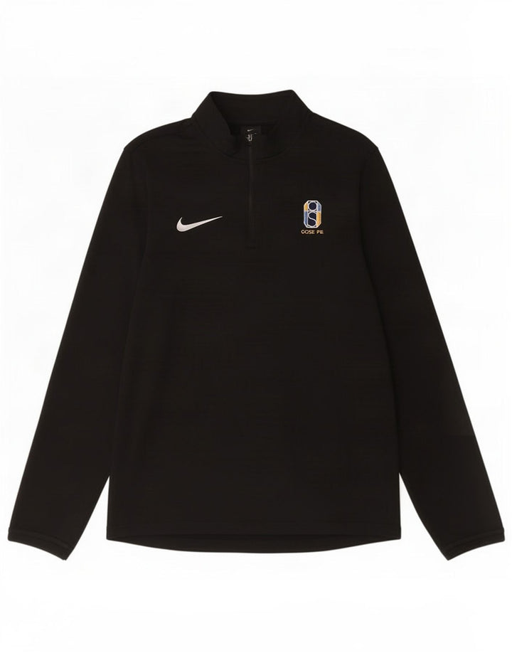 Pulôver masculino Nike com zíper e gola alta em poliéster preto pequeno