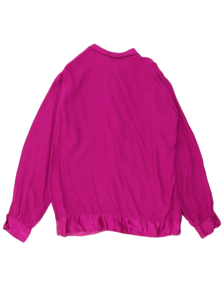 Blusa feminina vintage de manga comprida UK 18 XL marrom