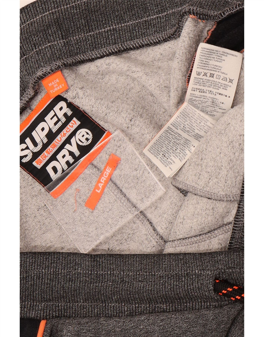 Superdry Mens Graphic Sport Shorts Grande Cinza Colourblock Poliéster