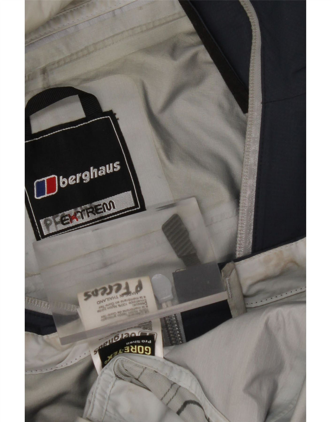 Jaqueta de chuva masculina BERGHAUS com capuz UK 38 nylon azul marinho médio