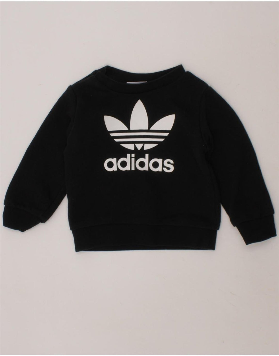 ADIDAS Baby Boys Graphic Sweatshirt Jumper 3-6 Months Black Cotton Vintage Adidas and Second-Hand Adidas from Messina Hembry 