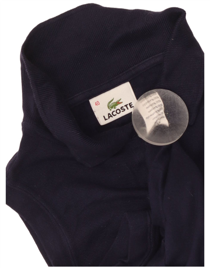 Camisa polo feminina sem mangas Lacoste tamanho 40 algodão azul marinho médio