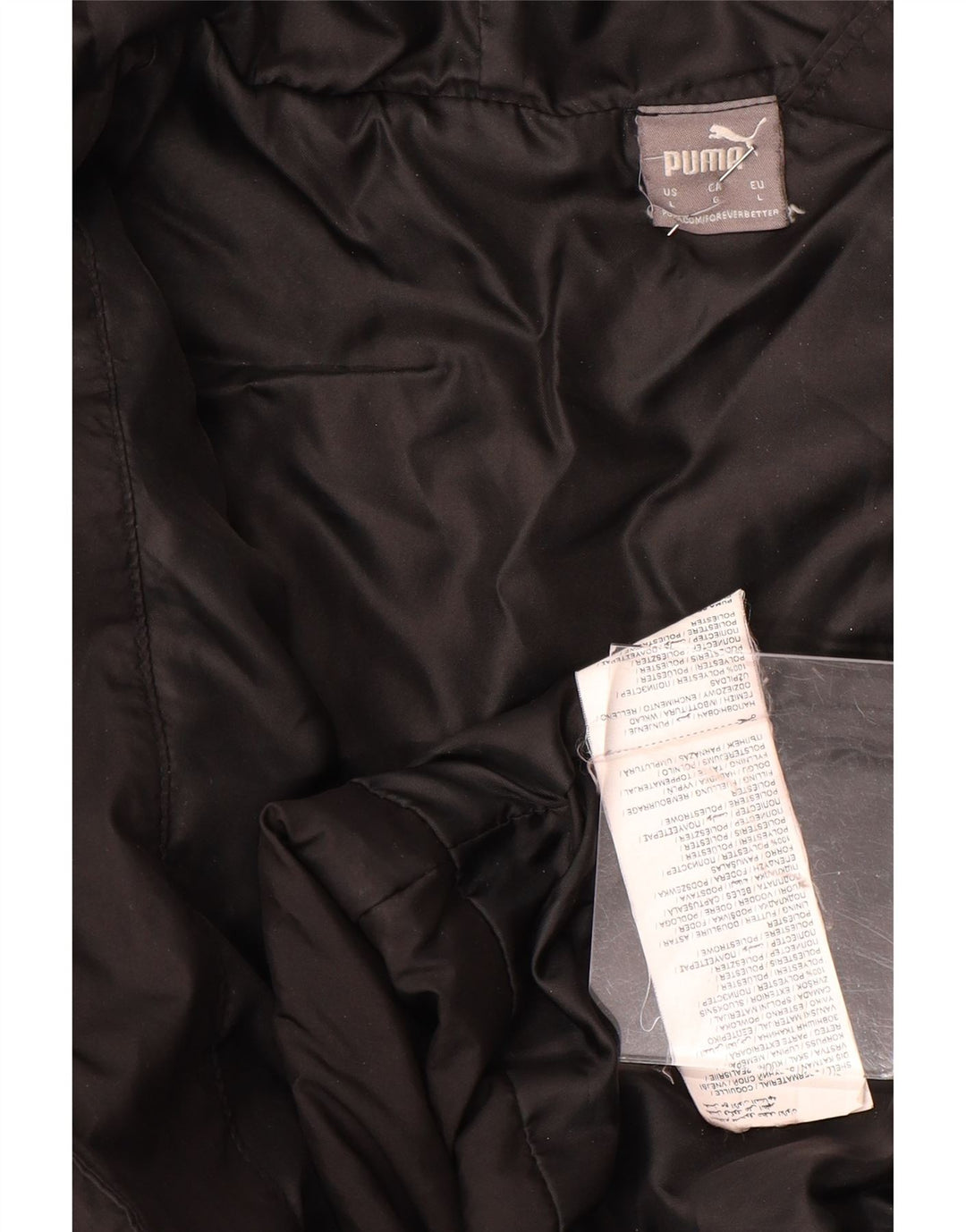 Jaqueta acolchoada com capuz feminina Puma UK 16 grande poliéster preto