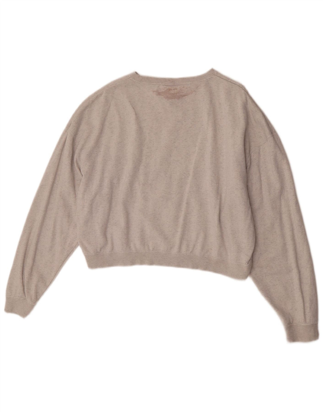 Nike Womens Crop Oversized Moletom Jumper UK 14 Médio Cinza Listrado