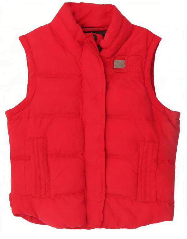 Colete acolchoado feminino Superdry UK 14 algodão vermelho médio
