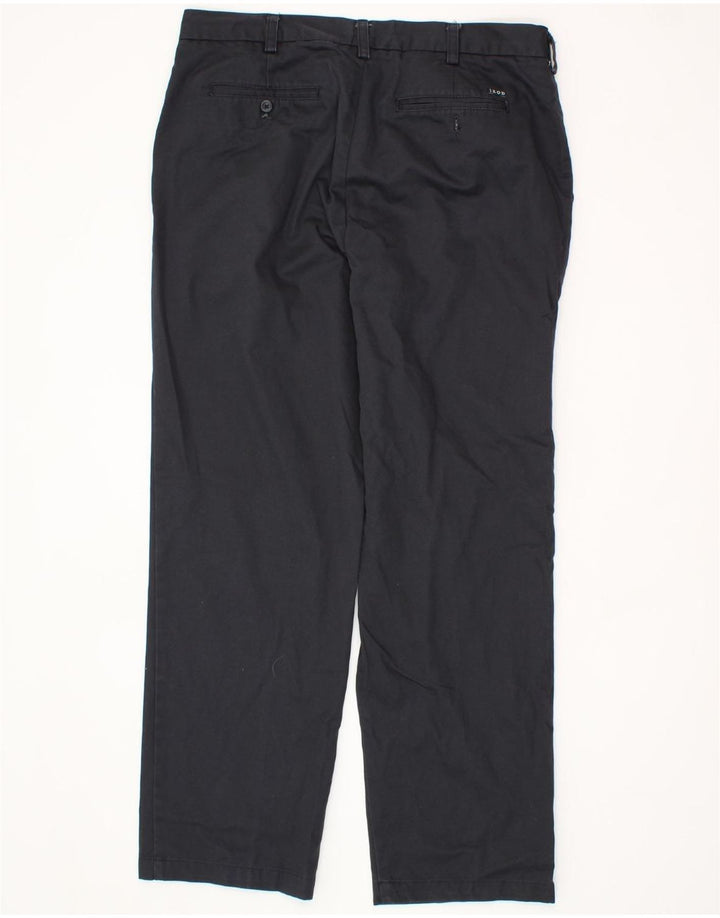 IZOD Mens Straight Chino Trousers W35 L32 Black Cotton Vintage Izod and Second-Hand Izod from Messina Hembry 