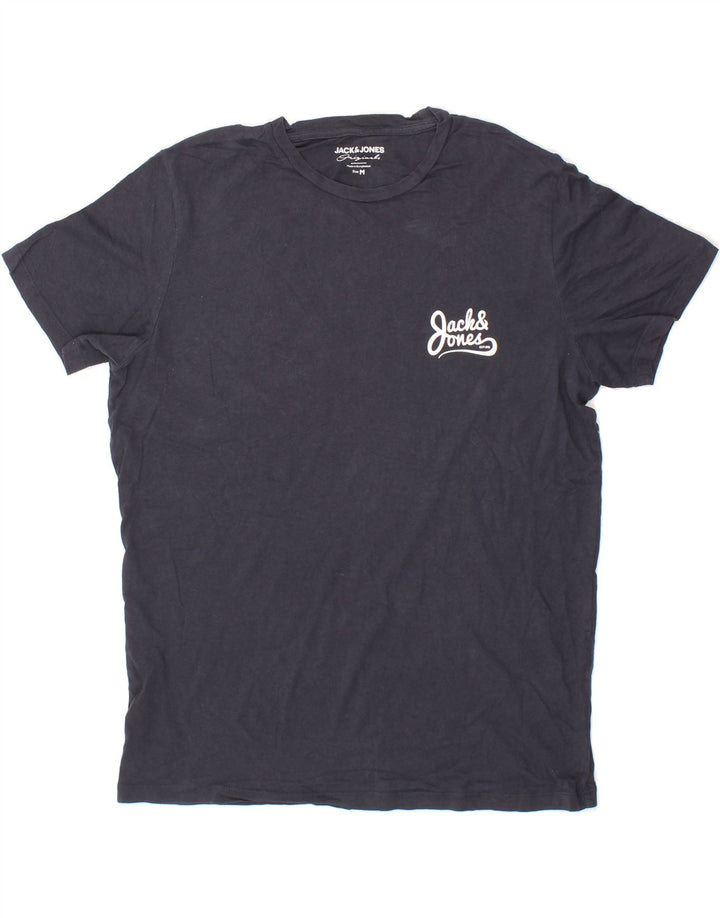 JACK & JONES Mens T-Shirt Top Medium Navy Blue Cotton Vintage Jack & Jones and Second-Hand Jack & Jones from Messina Hembry 