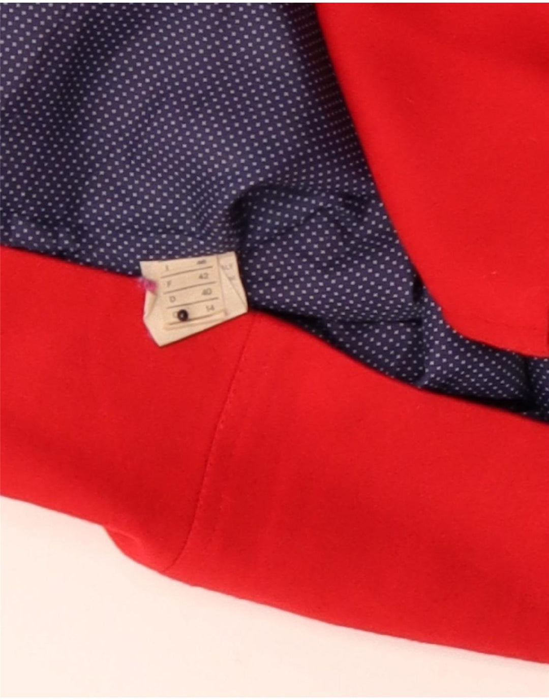 Jaqueta blazer feminina vintage com botões duplos Reino Unido 14 lã vermelha média retrô