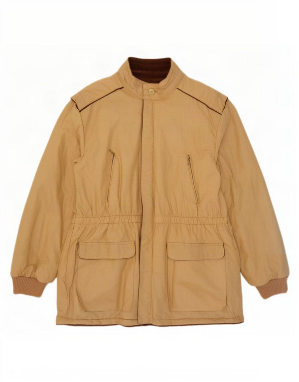 Casaco corta-vento feminino vintage de veludo reversível IT 52 XL algodão bege