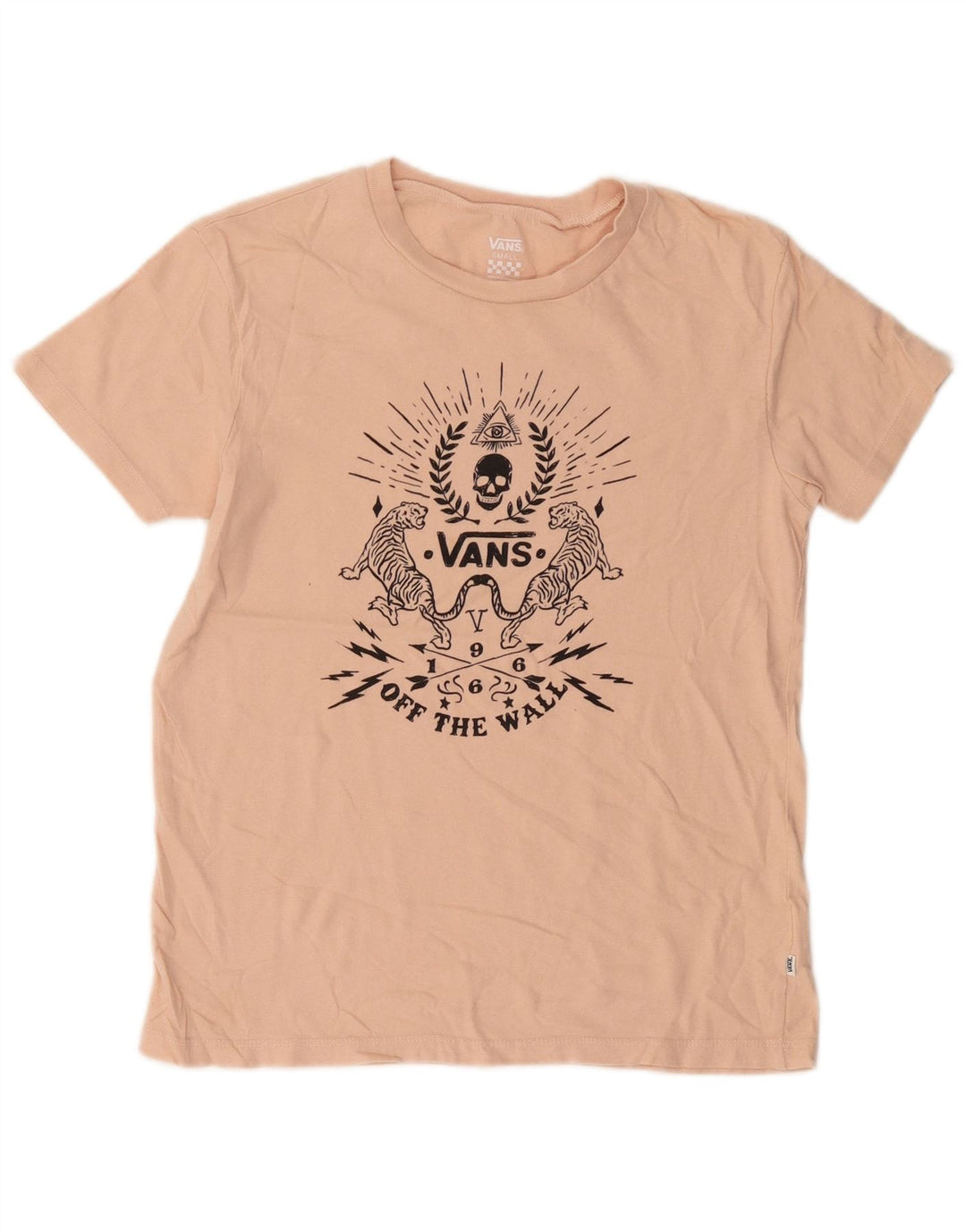 Camiseta feminina VANS com estampa gráfica UK 10 pequeno algodão rosa