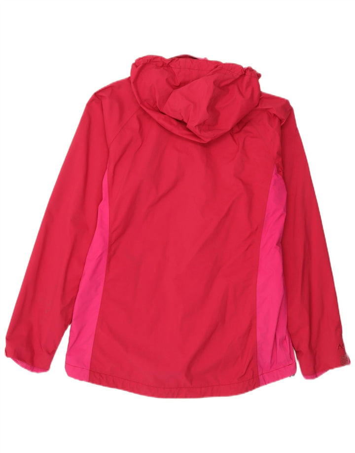 Jaqueta de chuva feminina com capuz Berghaus UK 12 médio rosa colorblock nylon