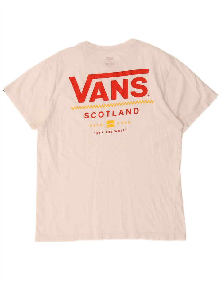 Camiseta Vans Masculina Slim Fit Graphic Top Grande Algodão Branco