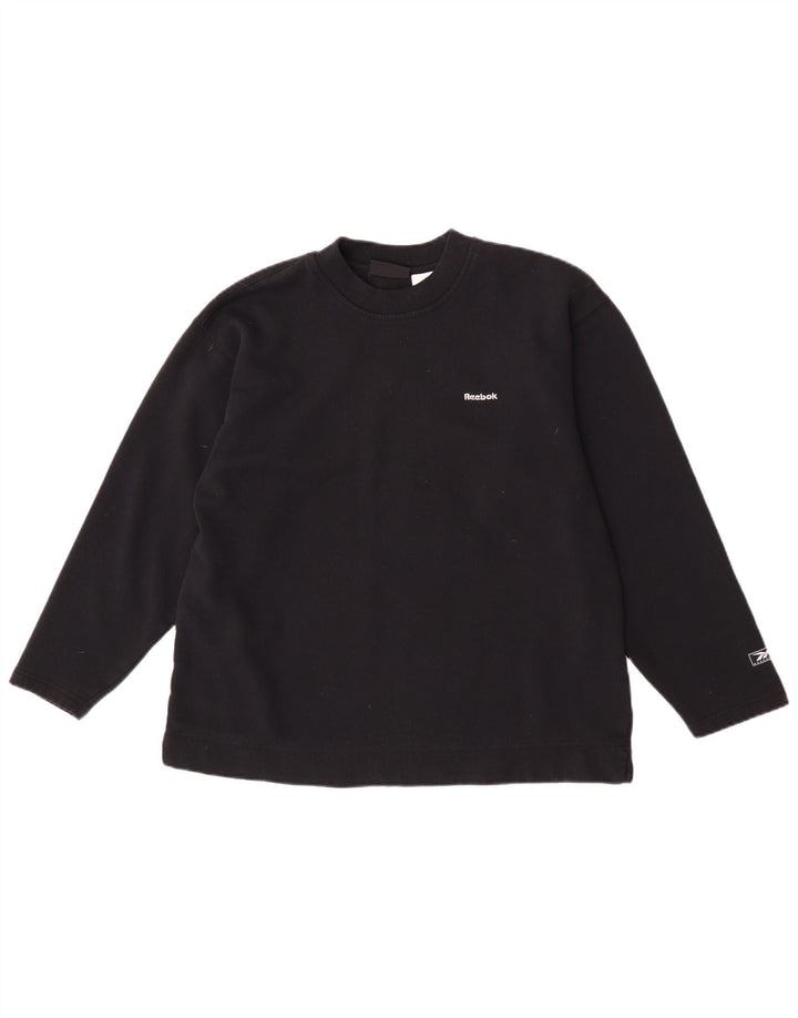 Reebok moletom feminino jumper UK 12 médio preto poliéster