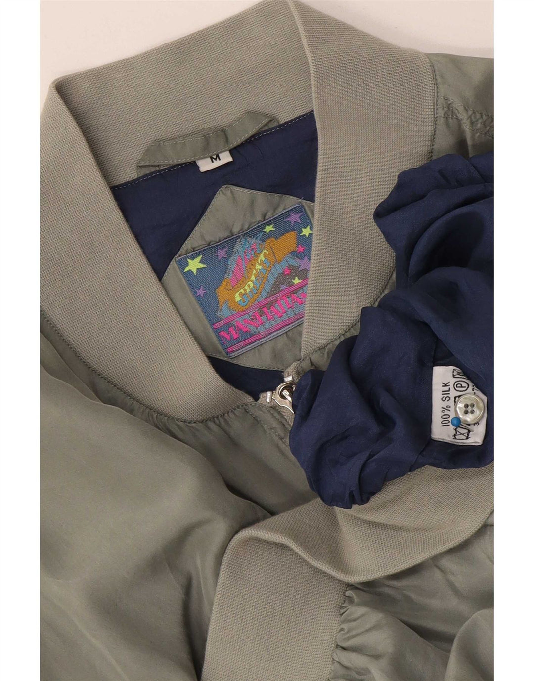 Jaqueta bomber masculina Manhattan UK 38 seda cinza médio