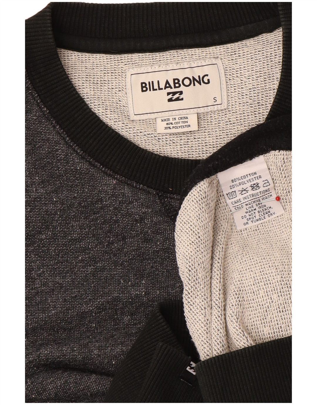 Billabong moletom masculino jumper pequeno cinza colorblock algodão