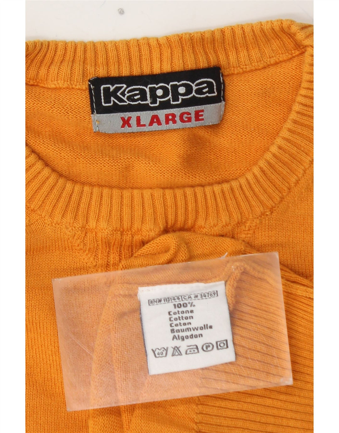KAPPA Suéter masculino com gola redonda XL algodão amarelo
