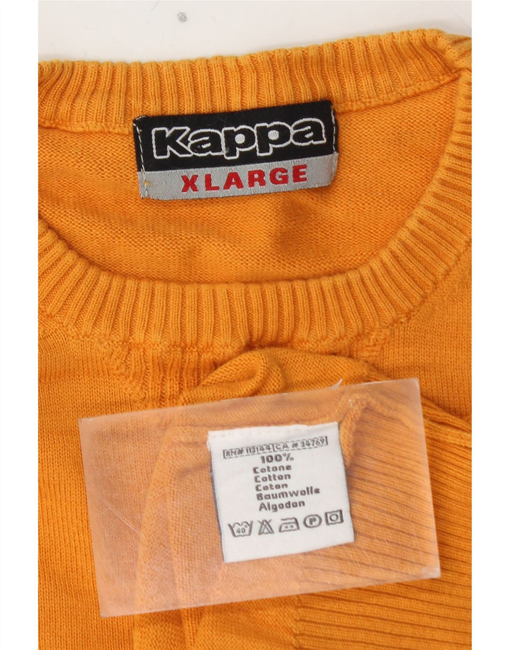 KAPPA Suéter masculino com gola redonda XL algodão amarelo