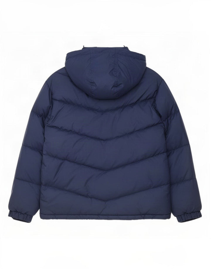 Jaqueta feminina acolchoada com capuz Ellesse UK 12 poliéster azul marinho médio