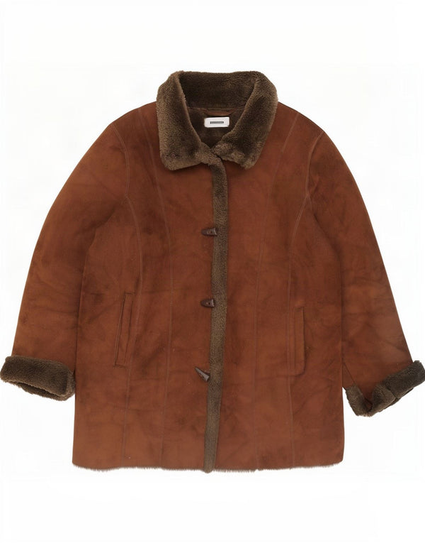 Sobretudo Sherpa feminino grande Wallis Reino Unido 16 grande acrílico marrom