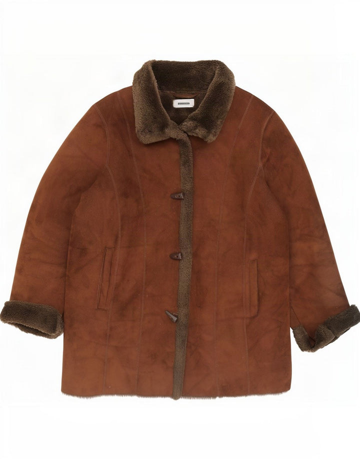 Sobretudo Sherpa feminino grande Wallis Reino Unido 16 grande acrílico marrom