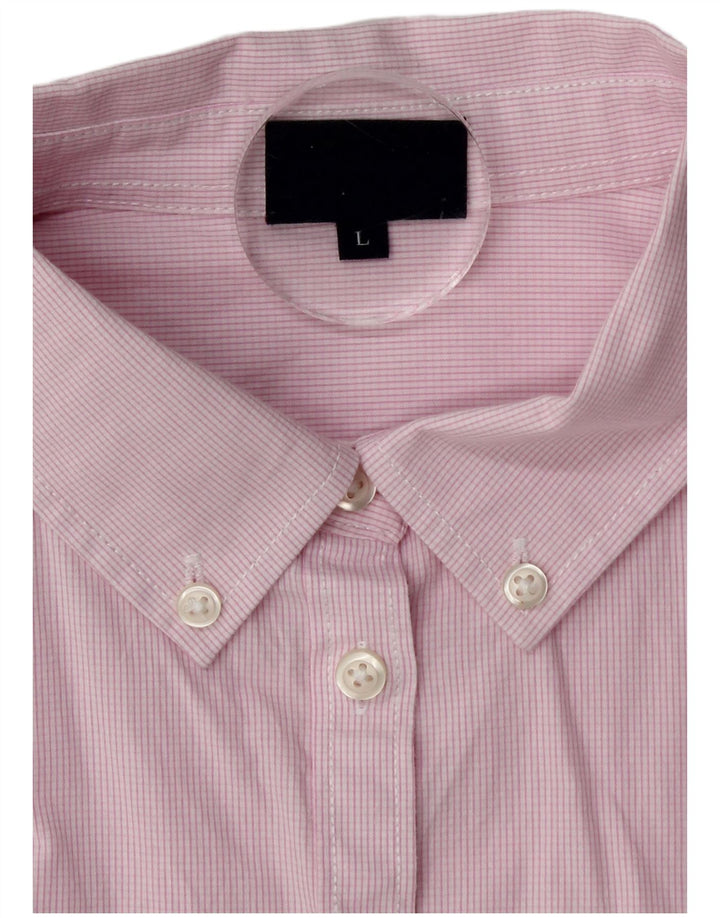 Camisa feminina Kappa UK 16 grande algodão xadrez rosa
