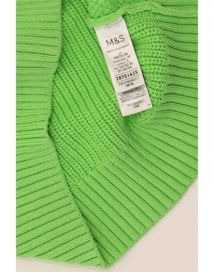 Suéter feminino Marks & Spencer com gola redonda e gola redonda Reino Unido 14 verde médio