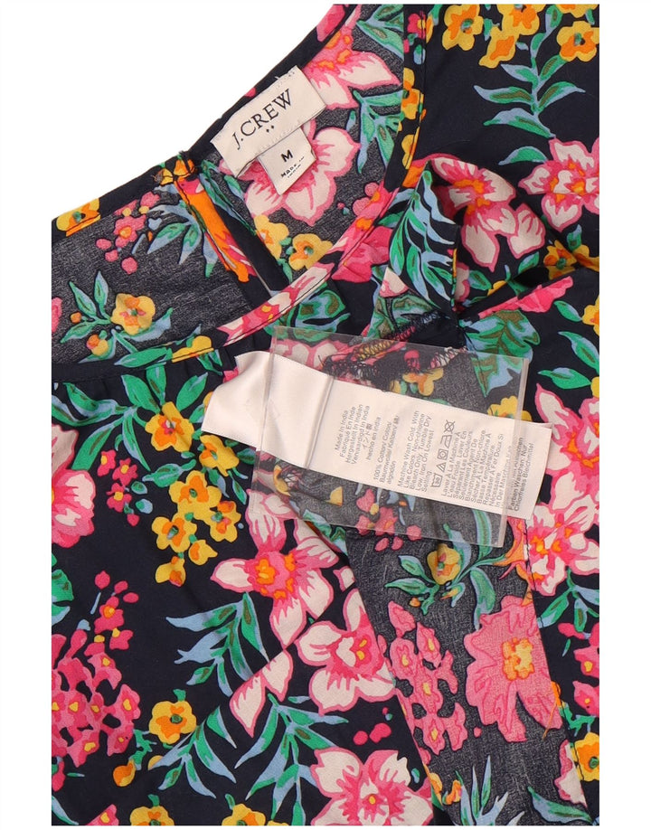 J. Crew blusa feminina Batwing Top UK 14 algodão floral multicolorido médio