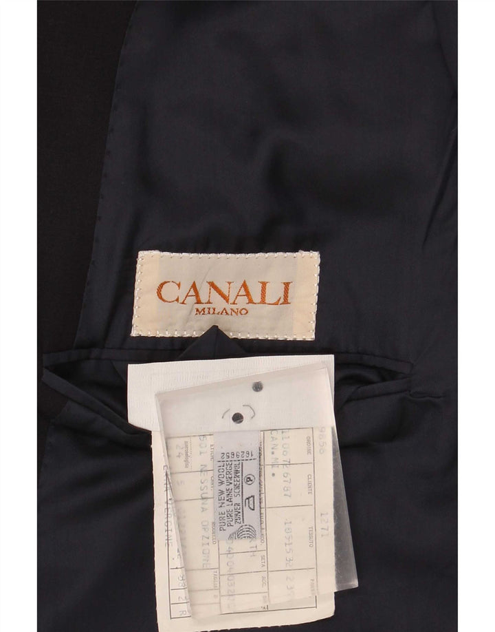 Jaqueta blazer masculina Canali com 2 botões IT 58 4XL azul marinho nova lã