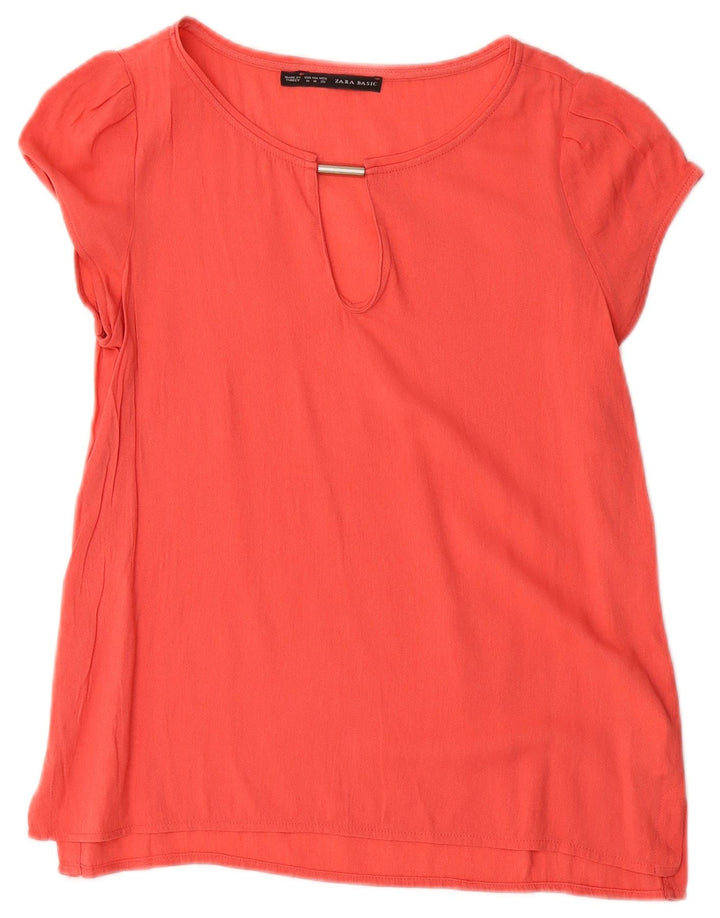 Blusa feminina Zara UK 12 viscose vermelha média