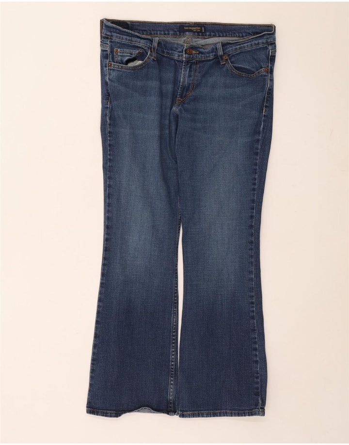 Calça jeans feminina Levi's 524 Too Superlow Bootcut tamanho 13 grande W34 L28 azul