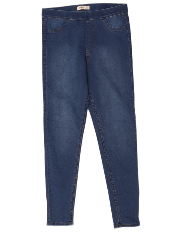 Calça jeans feminina Marks & Spencer UK 10 pequena W28 L27 azul algodão