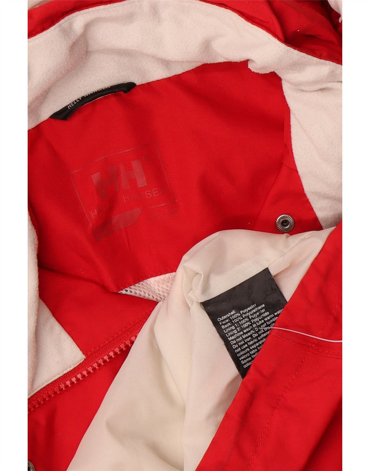 Jaqueta de chuva com capuz feminino Helly Hansen UK 14 poliéster vermelho médio