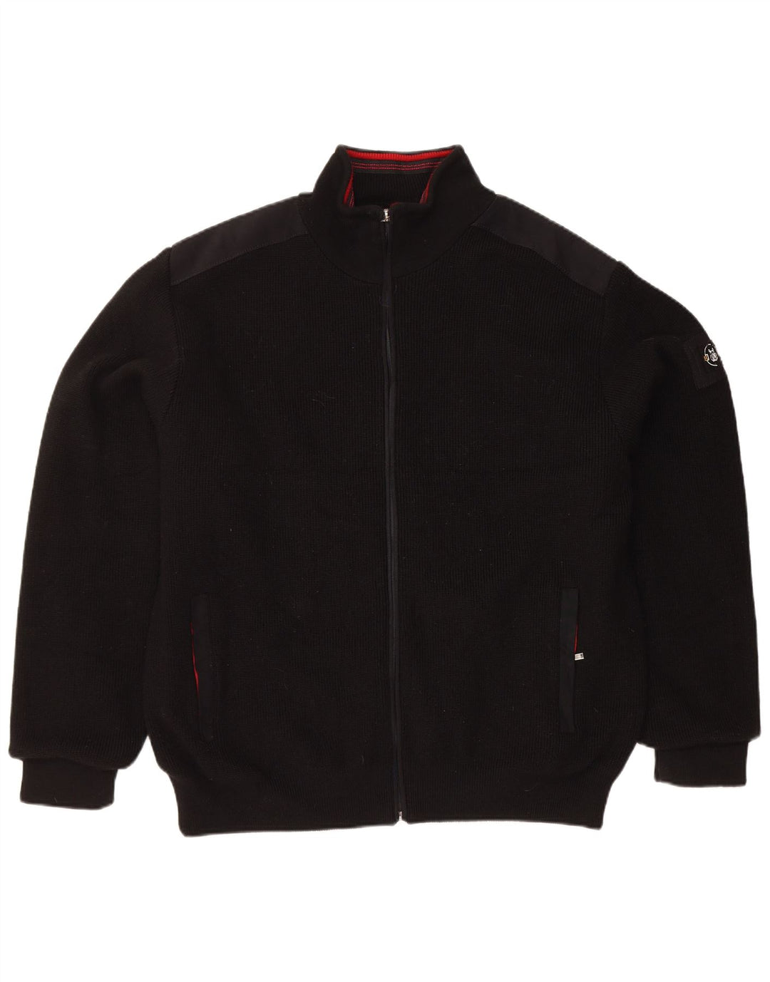 Suéter Cardigan Masculino Vintage XL Lã Preta