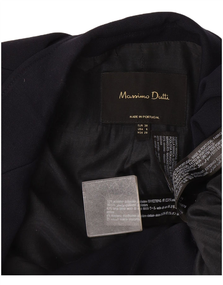 Jaqueta blazer feminina Massimo Dutti com 1 botão UE 38 pequena azul marinho poliéster