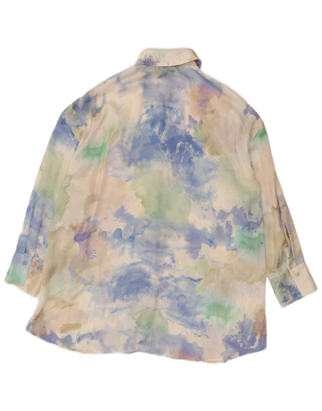 Vestido camisa oversized feminino ZARA Reino Unido 6 XS multicolorido tie-dye poliéster
