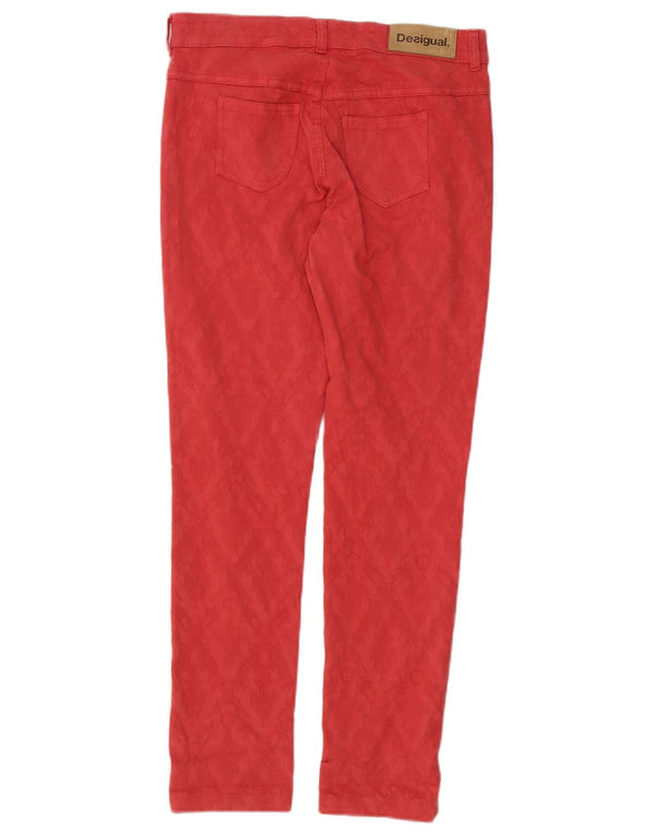 Calça casual slim feminina Desigual W30 L29 algodão rosa
