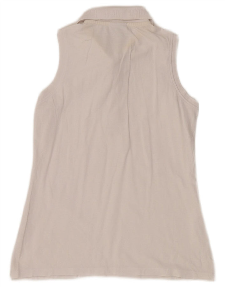Camisa polo feminina sem mangas Diadora pequena branca