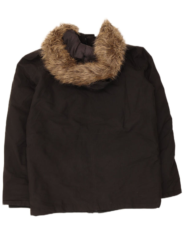 Jaqueta masculina acolchoada com capuz Jack & Jones Reino Unido 36 poliéster preto pequeno