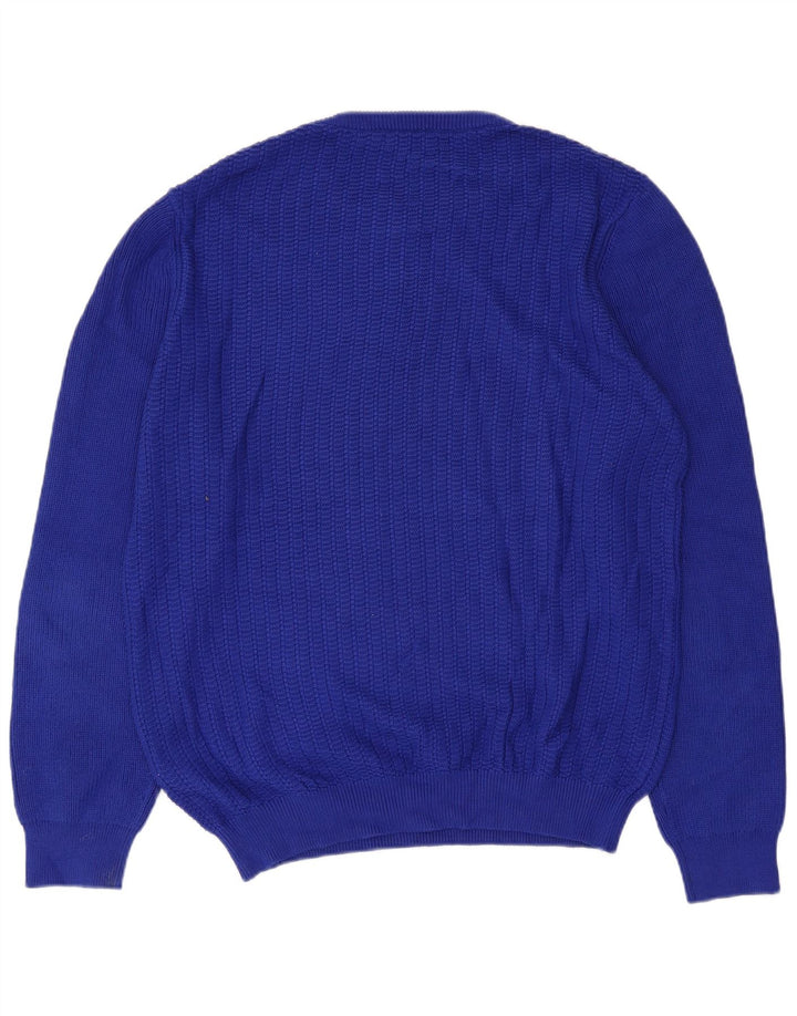 Suéter masculino Reiss com gola redonda, grande algodão azul