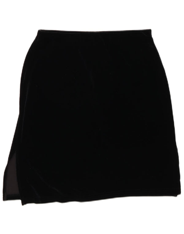 City Clothing Co. Minissaia feminina Star Velvet grande W34 poliéster preto