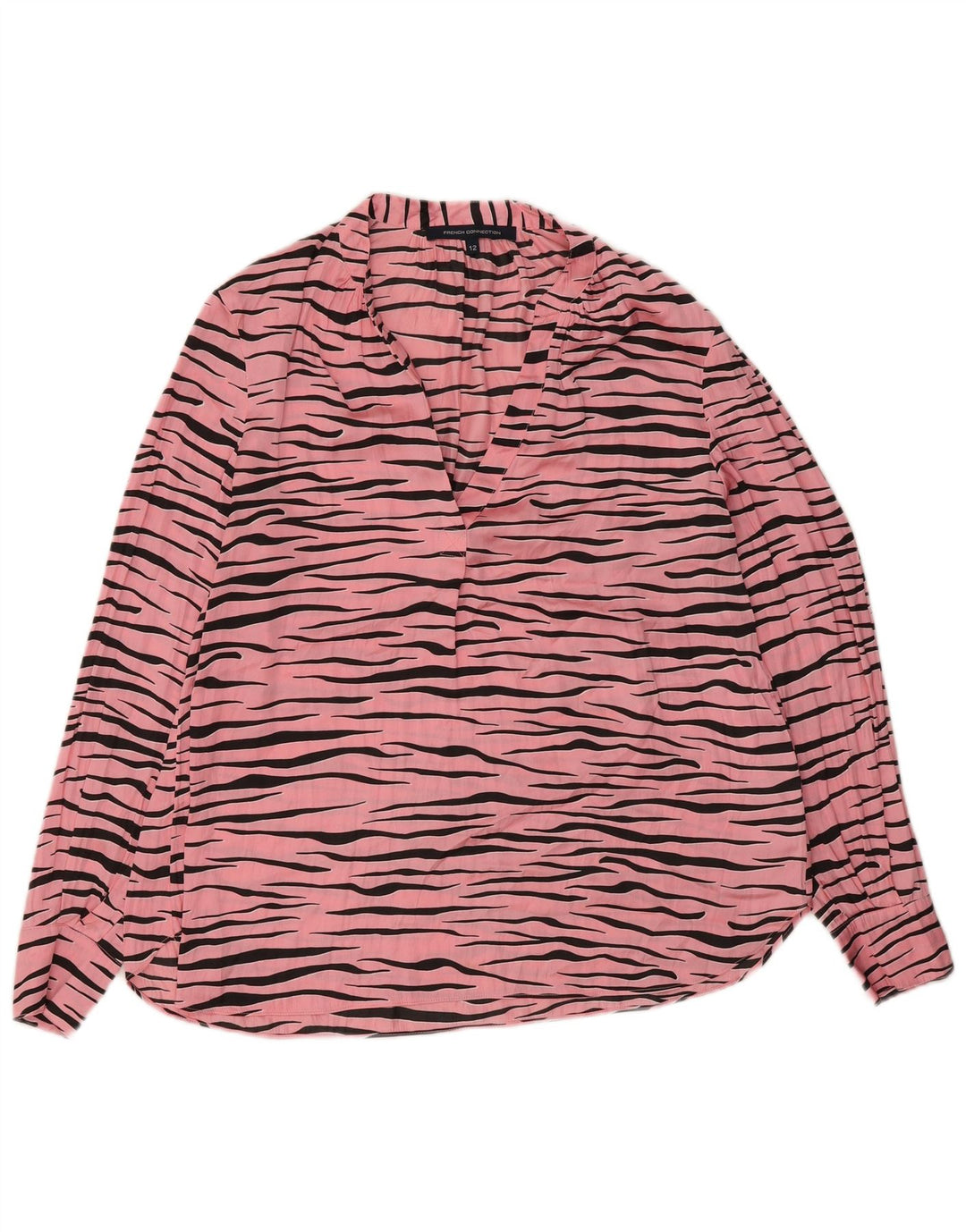 Blusa feminina French Connection Top UK 12 rosa médio estampa animal